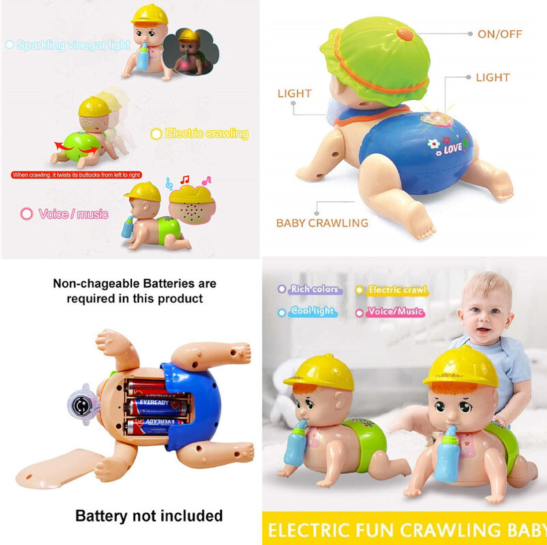 Crawling Baby Toy With Lighting Music For New Born Baby